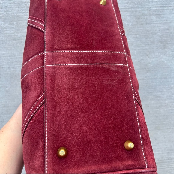 Vintage Coach Burgundy Suede Handbag - Picture 6 of 11